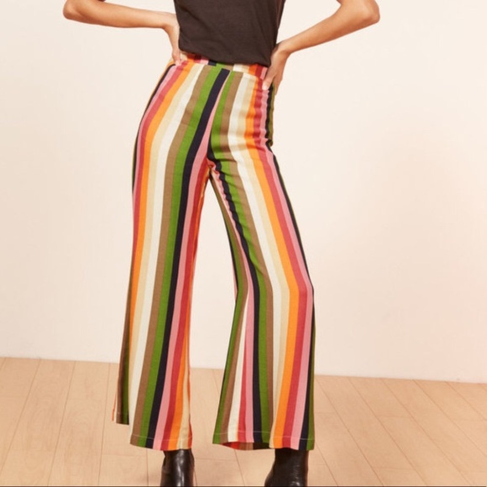 Reformation Clare pants/rainbow pants size 0P